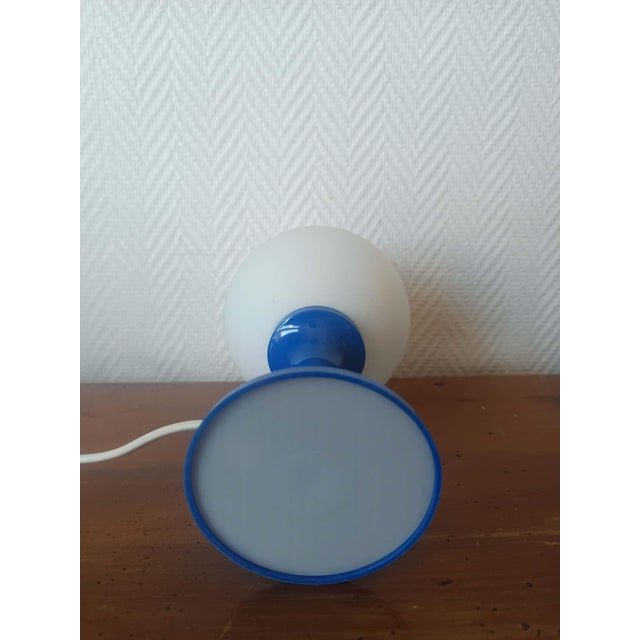 Blue Space Age Table Lamp in Blue and Opaline, 1970 For Sale - Image 8 of 11