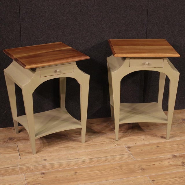 Vintage Painted Bedside Tables, 1980s, Set of 2 For Sale - Image 9 of 13