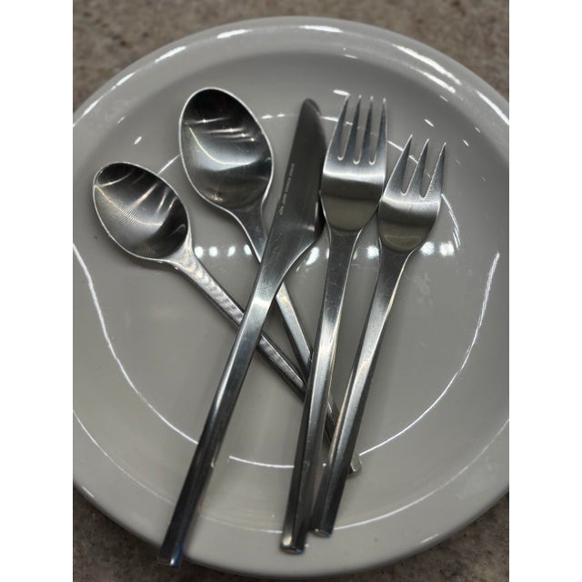 Metal 1960s Georg Jensen Prism Flatware - 42 Pieces For Sale - Image 7 of 9