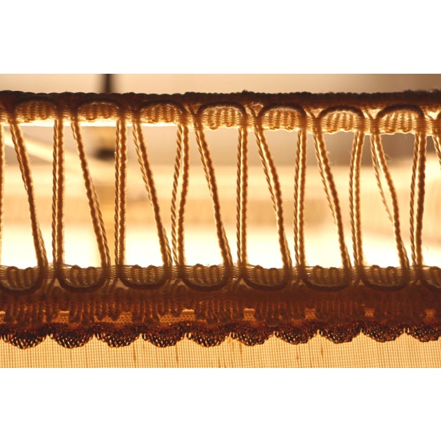 Mid 19th Century Victorian Elm and Brass Decoupage Lamp and Shade With Finial For Sale - Image 9 of 13