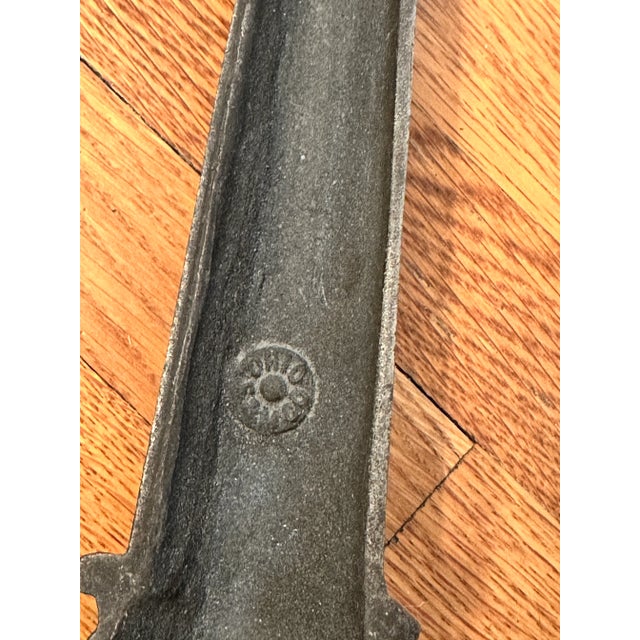 Antique Art Nouveau Cast Iron Andirons by Ohio F & M Co., Circa 1900–1920 For Sale - Image 9 of 10