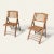Wood Vintage Coastal Burnt Bamboo Folding Chairs- A Pair For Sale - Image 7 of 13