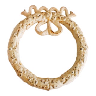 Rustic Cast Iron Garden Laurel Wreath For Sale