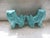 Turquoise Pair Vintage Turquoise Chinese Jingdezhen Porcelain Foo Lions 9.5" For Sale - Image 8 of 11