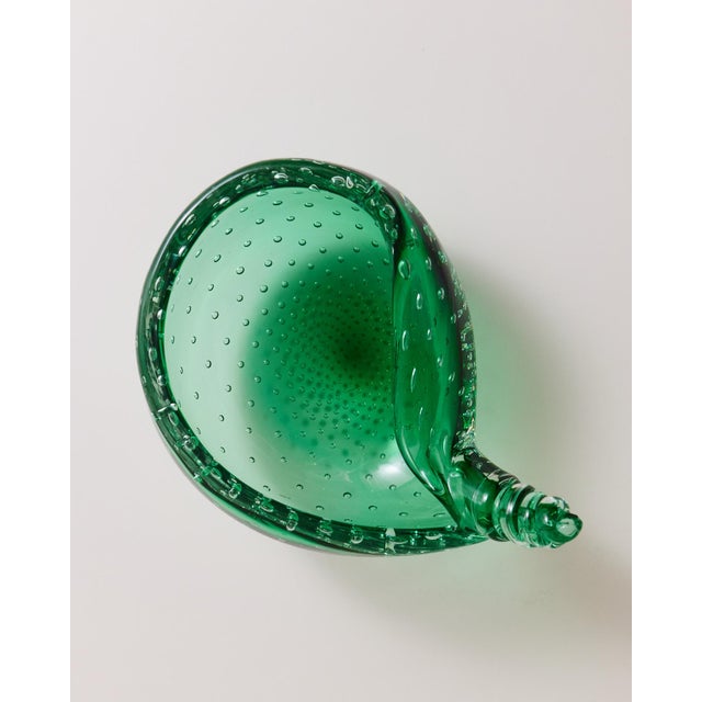 Green Murano Bullicante Shell Bowl For Sale - Image 10 of 16
