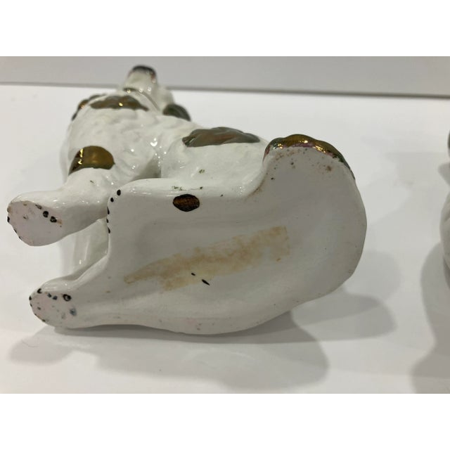 Pair of Antique Copper Luster Staffordshire Spaniels For Sale In Boston - Image 6 of 9