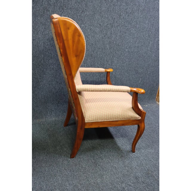 Mid 20th Century Pair Hickory Chair Co French Style Wing Host Armchairs For Sale - Image 5 of 8