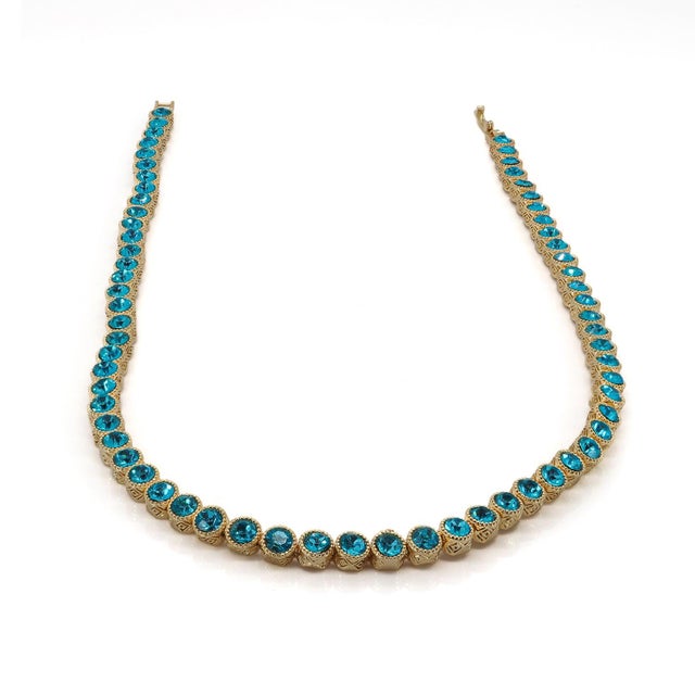 Aquamarine Tennis Mystic Necklace For Sale - Image 9 of 12