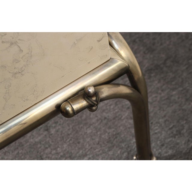 Vintage Karl Springer-Style Parchment Wrapped Trunk / Box on Nickel Plated Base For Sale - Image 15 of 18