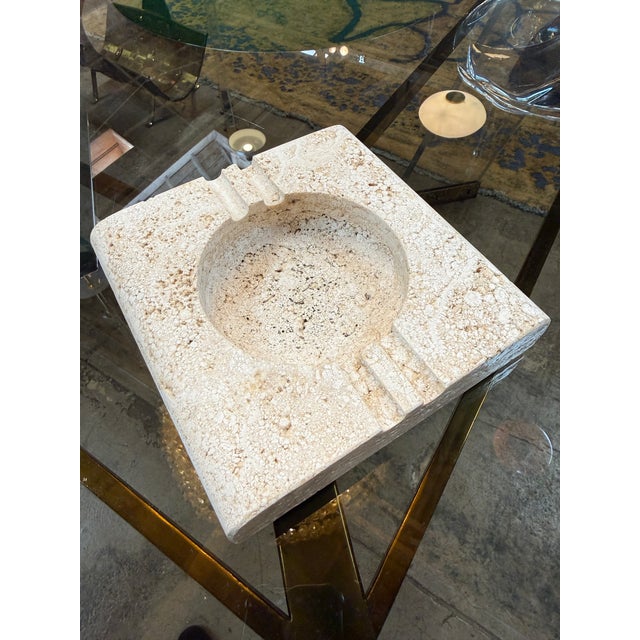 Stone Fratelli Mannelli Italian Travertine Square Ashtray For Sale - Image 7 of 7