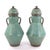 Pair Large Moroccan Turquoise Crackle Glaze Lidded Ceramic Urns For Sale