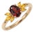 Natural Garnet & Citrine Leaf Cluster Ring | Dual Birthstone Statement Ring Us 7 For Sale