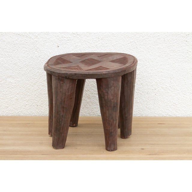 Carved Nupe Riverstone Rest Stool For Sale - Image 4 of 10