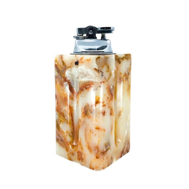 Insane MCM Resin block lighter with matching ashtray. Lighter is stamped Japan, whilst the ashtray is unmarked. Both are...