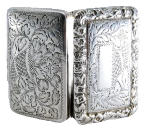 George IV Book-Shaped Silver and Gold Vinaigrette Box with Engraving