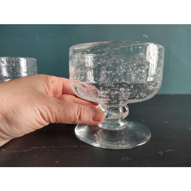 Glass Large Vintage French Cups from Biot, France, 1960s, Set of 6 For Sale - Image 7 of 9