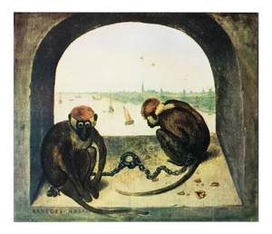 1950s After Bruegel "Two Monkeys", First Edition Full-Color Print
