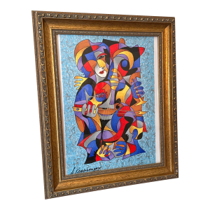 1970s Vintage Abstract Serigraph Music Painting Signed Anatole Krasnyansky ~Framed, Framed