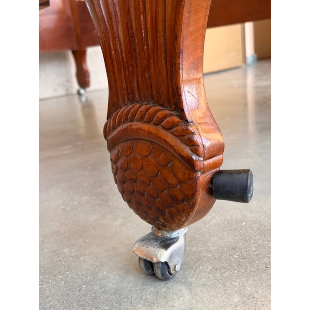 1840s Single Carved Louis-Philippe in Mahogany Boat Bed For Sale - Image 9 of 13