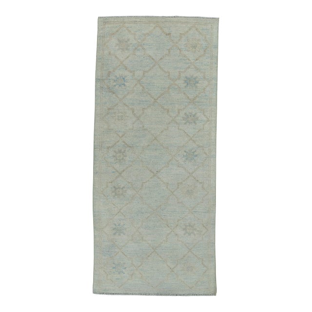 Turkish Oushak Runner Rug 2'10" x 10'4" #17822 For Sale