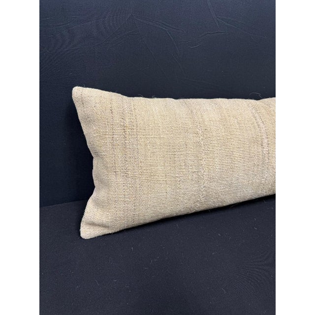 Turkish Hemp Pillow Cushion Natural Beige Cushion Cover 12"x46" #30315 Enhance your home decor with our Kilim Pillow...