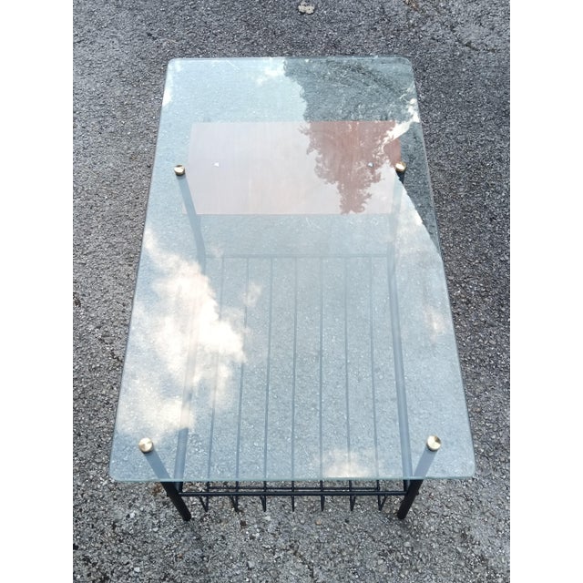 Black Vintage French Coffee Table with Magazine Rack, 1960 For Sale - Image 8 of 10