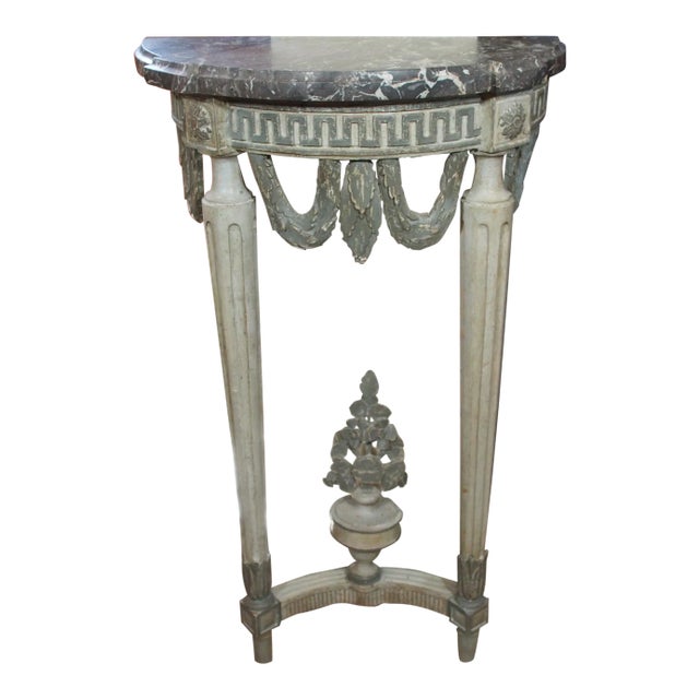 Louis XVI Style Demi Lune Console For Sale