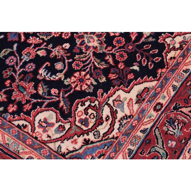 Shabby Chic Persian Blue/Red Wool Rug - 4'5'' X 6'5'' | Chairish