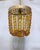 Vintage Amber Glass Beaded Basket Chandelier With Ornate Brass Frame For Sale - Image 9 of 9