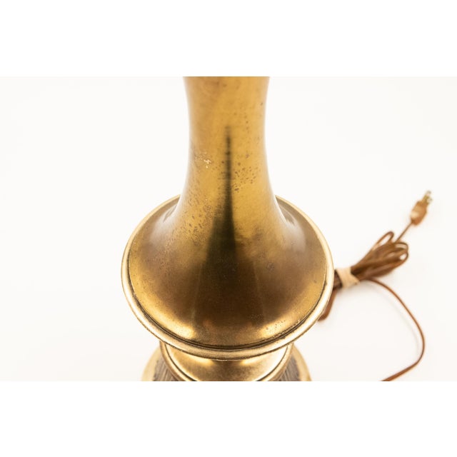 Mid-Century Modern 1960s Hollywood Recency Stiffel Brass Lamp For Sale - Image 3 of 7
