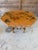 Vintage Coastal Tortoise Bamboo Octagonal Dining Table With Decoupage Floral Top For Sale - Image 10 of 12