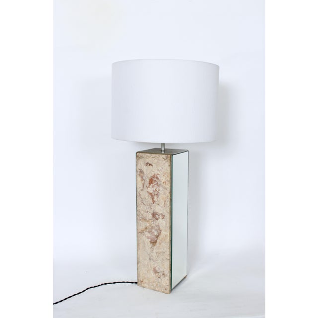 Laurel Lamp Company Laurel Lamp Co. Style Travertine and Mirror Table Lamp, 1960s For Sale - Image 4 of 17