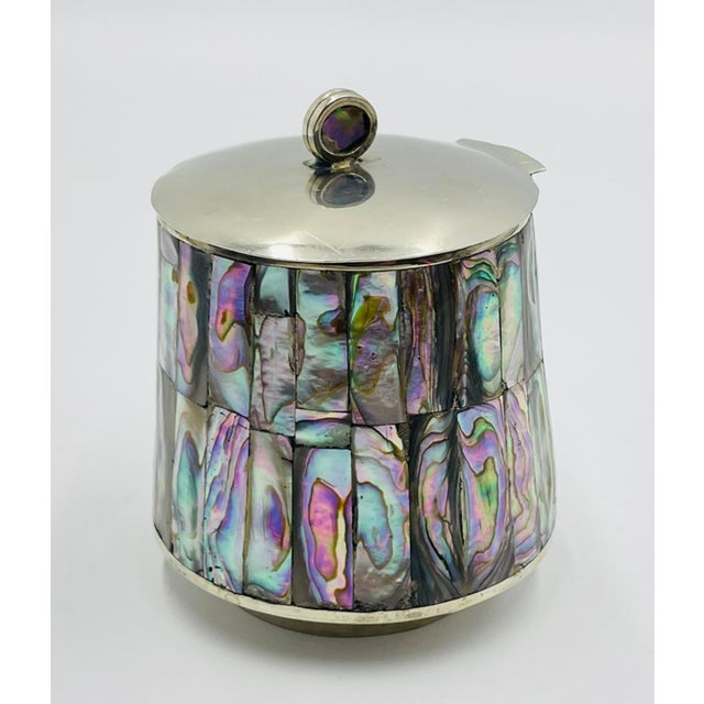 1960s Mexican Alpaca & Abalone Sugar and Creamer Set, Mexican Modernism, by LHG For Sale - Image 13 of 18