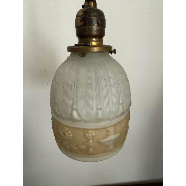 Metal 1920s/30s Art Deco Petite Pendant Light For Sale - Image 7 of 10