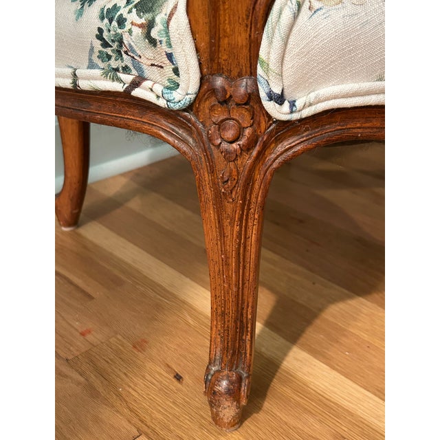 Early 20th Century Louis XV French Style Fauteuil With Caned Back and Down Cushion For Sale In New Orleans - Image 6 of 12