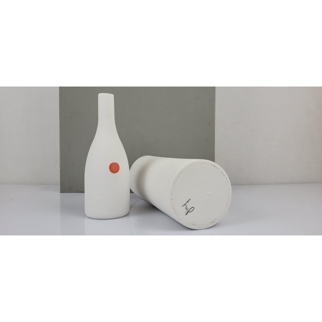 White Porcelain Pitcher and Vase, 2010s, Set of 2 For Sale - Image 8 of 10