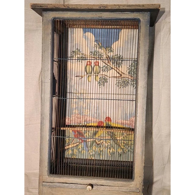 Vintage Hand Painted Bird Cage For Sale - Image 9 of 11