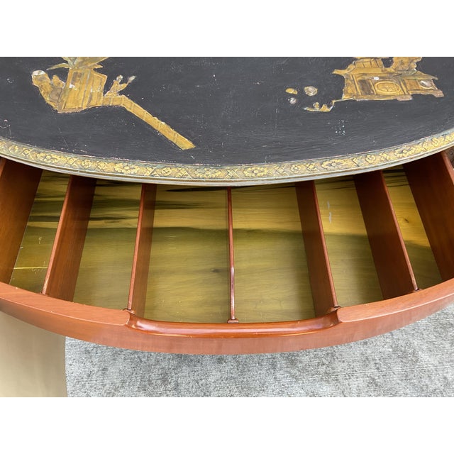 Chinoiserie Early 20th Century Hampton Shops Venetian Chinoiserie Cabinet Mother of Pearl For Sale - Image 3 of 12