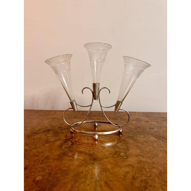 Glass Antique Edwardian Epergne, 1900 For Sale - Image 7 of 7