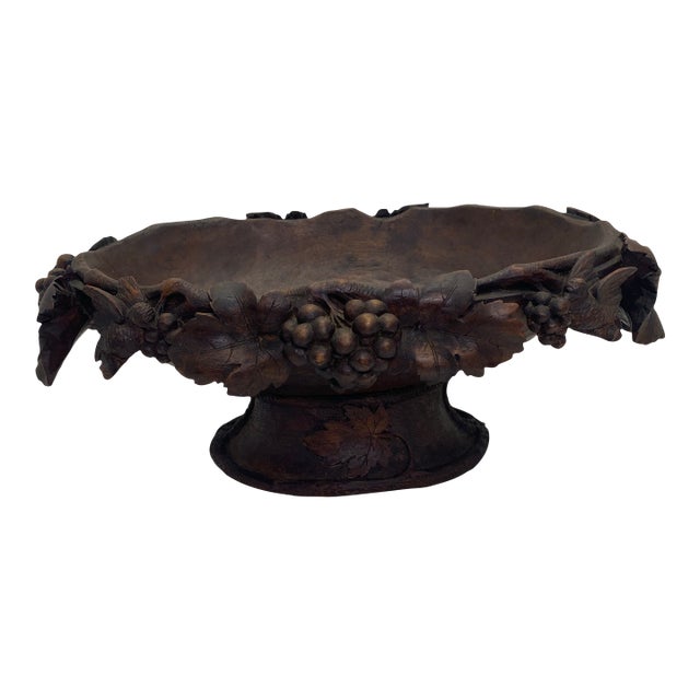 19th Century Hand Carved Walnut Wood Black Forest Decorative Centerpiece For Sale