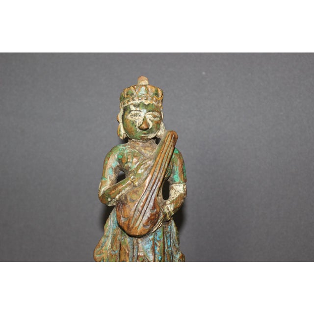 Polychrome Wood Sculptures, North India, 19th Century, Set of 2 For Sale - Image 4 of 13