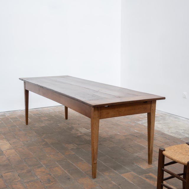 Large Wood Farmhouse Table, 1880 For Sale - Image 8 of 10