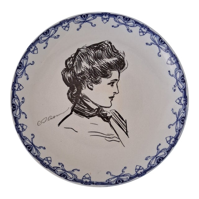 Royal Doulton Gibson Girl Plate C. 1899 Free Shipping! For Sale