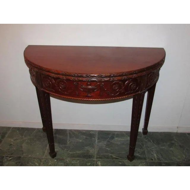 Antique Mahogany Foldable Wall Table in the style of Hepplewhite, 19th Century For Sale - Image 4 of 10
