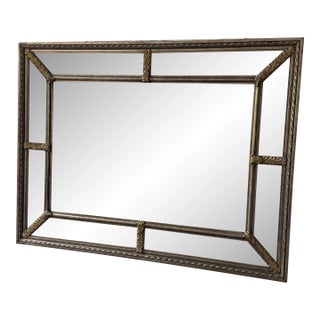 Hollywood Regency Segmented Beveled Mirror With Gilt Acanthus Detail For Sale
