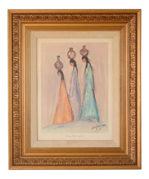 1970s "Indian Water Maidens" Figurative Lithograph by Ted Degrazia, Framed
