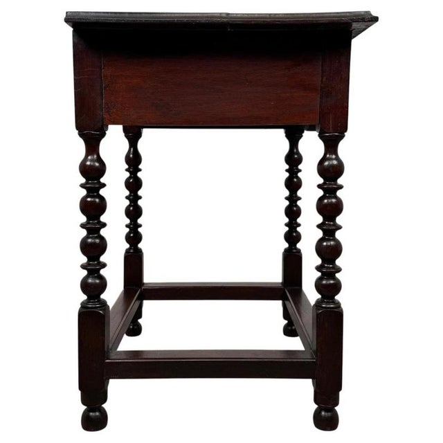 Antique English Bobbin-Turned Oak Side Table, 1800s For Sale - Image 6 of 12
