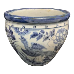 19th Century Chinese Art Porcelain Blue and White Small Planter