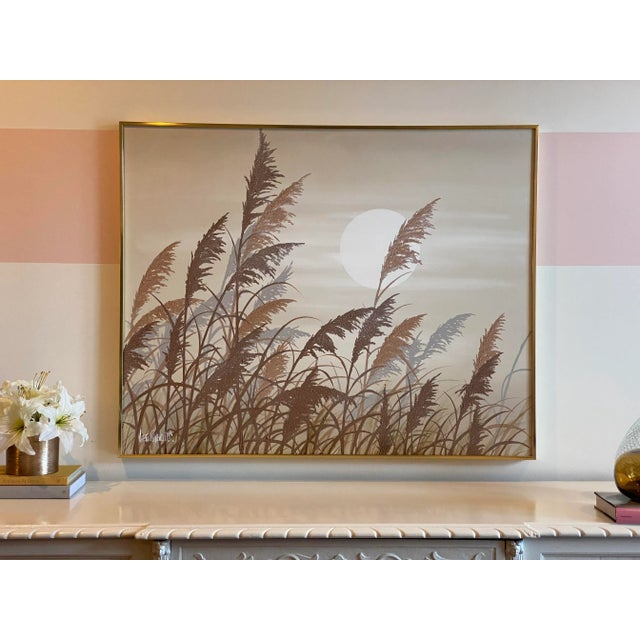 Vintage Large Lee Reynolds Boho Bohemian Coastal Landscape Painting, Signed Framed For Sale - Image 10 of 10
