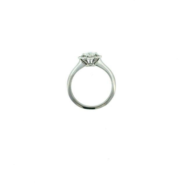 Early 21st Century Vintage Style Floral Diamond Engagement Ring 14k White Gold 0.71ctw Aig Certified, Size 6 For Sale - Image 5 of 5